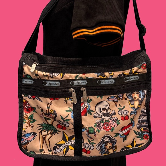 Vintage LeSportsac Hawaii Tattoo Flash Crossbody Bag - Picture 1 of 7